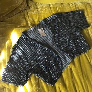 ✨ Exquisite Artisan Seagreen Sequin Shrug ✨NWT